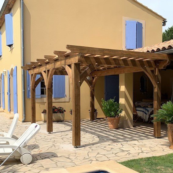 pergola bois sur terrasse