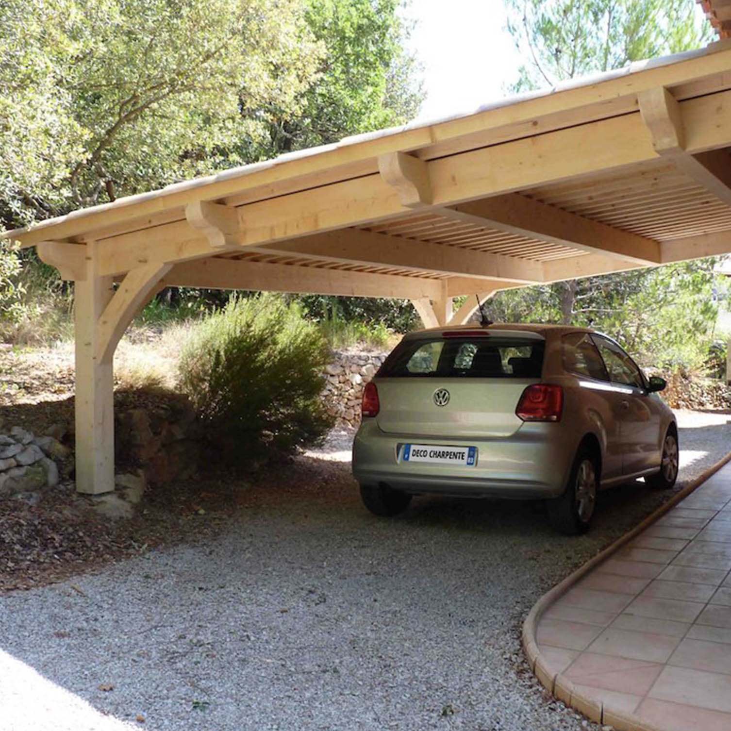 Carport 2 voitures, adossé, carport adossé, 2 voitures, abri 2 voitures