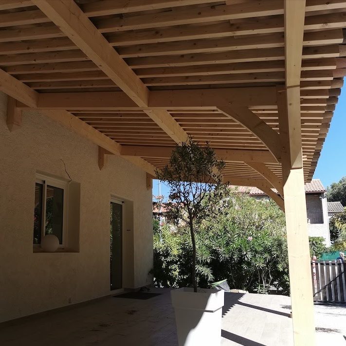 appentis adossé sur terrasse