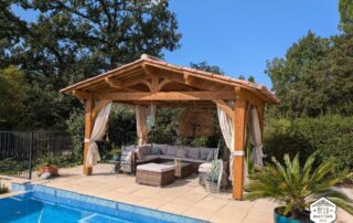 Abri Bois Bord Piscine Déco Charpente Artisan Ouvrage Exceptionnel
